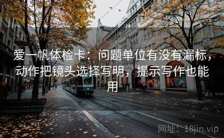 爱一帆体检卡：问题单位有没有漏标，动作把镜头选择写明，提示写作也能用