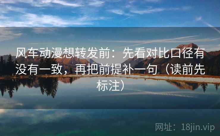 风车动漫想转发前：先看对比口径有没有一致，再把前提补一句（读前先标注）
