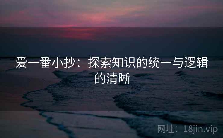 爱一番小抄:探索知识的统一与逻辑的清晰 爱一番小抄:探索知识的统一与逻辑的清晰
