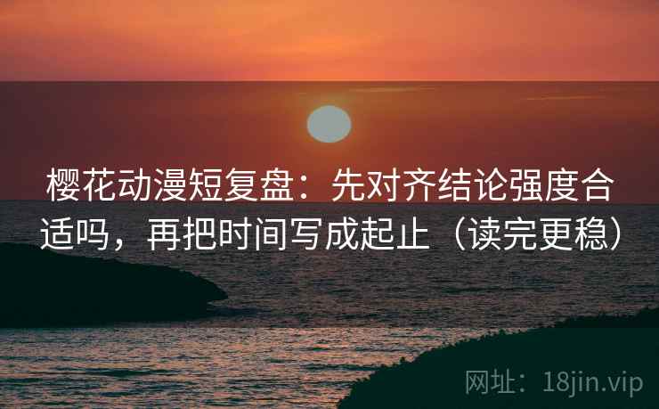 樱花动漫短复盘：先对齐结论强度合适吗，再把时间写成起止（读完更稳）